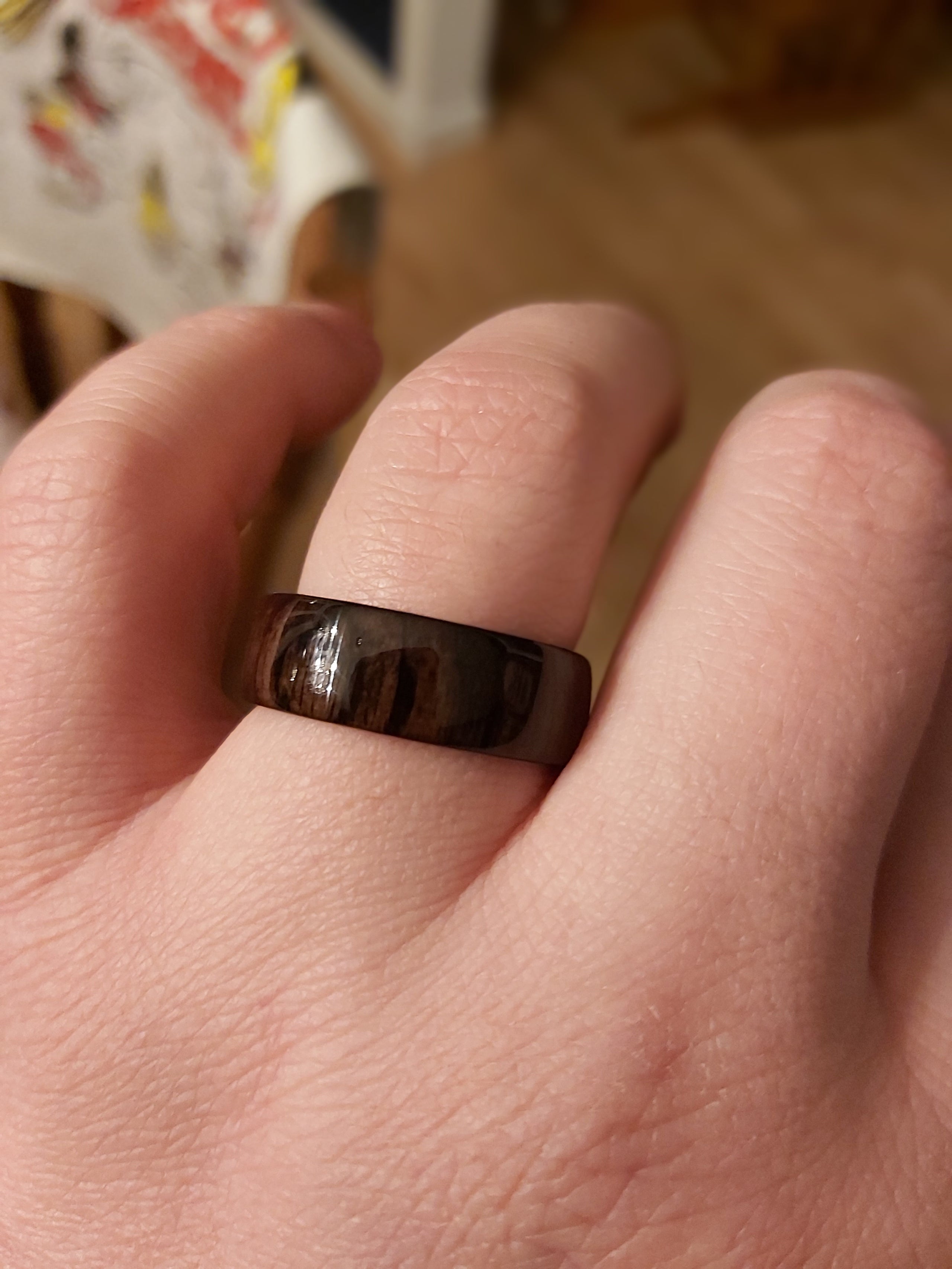 Black wood ring on sale